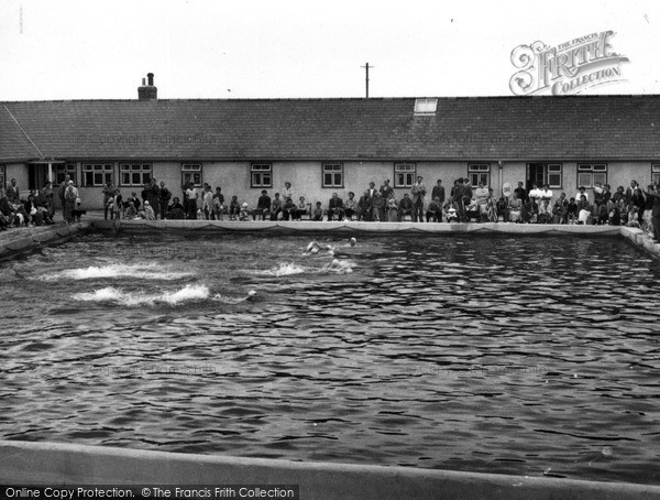 Perranporth, Perran Sands swimming pool c1960.  (Neg. P43090)   Copyright The Francis Frith Collection 2008. http://www.francisfrith.com