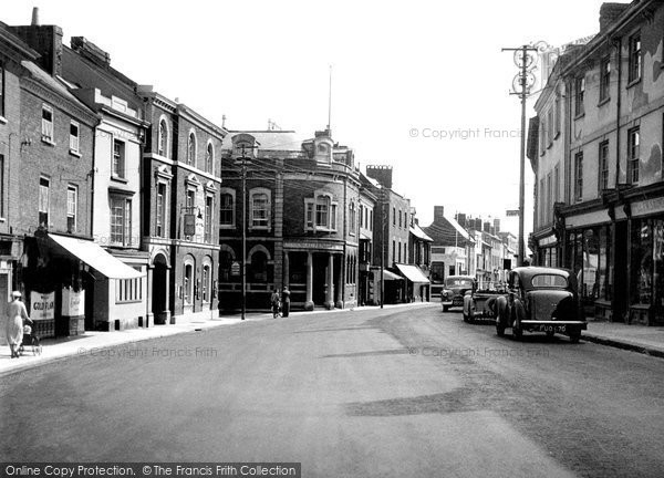 Crediton, High Street and Ship Hotel c1955