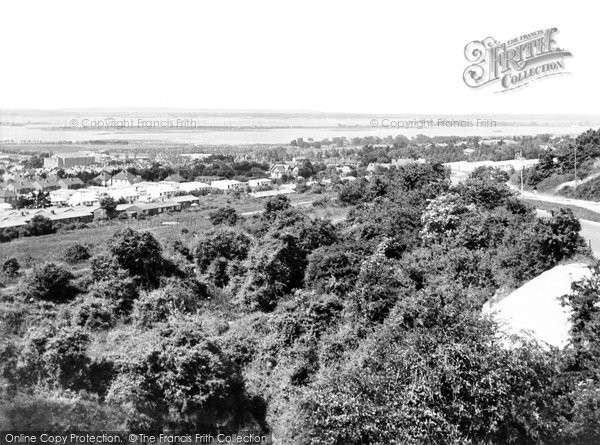 Portsmouth, the view from Portsdown Hill c1955