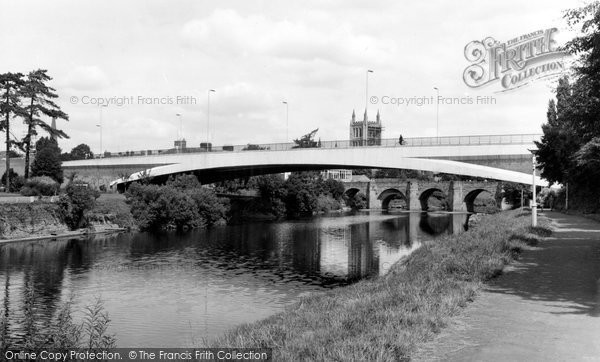 Hereford, Greyfriars Bridge and River Wye c1966
