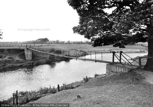 Churchtown, the Swing Bridge and River Wyre c1955
