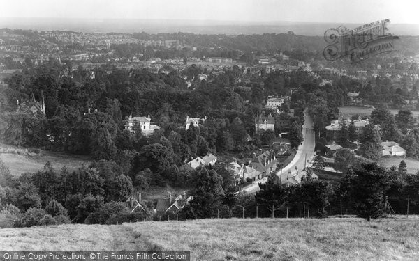 Photo of Reigate, view from Reigate Hill 1927, ref. 79690