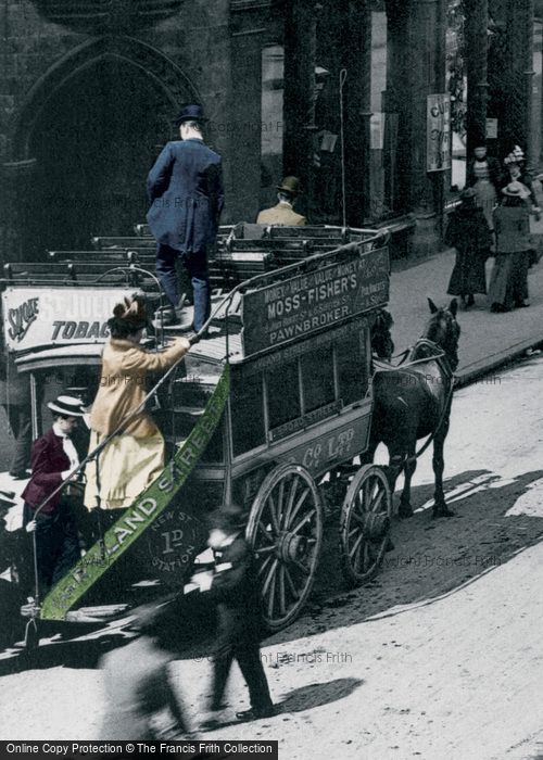 Photo of Birmingham, Horse Drawn Bus, New Street 1890, ref. B100001vp