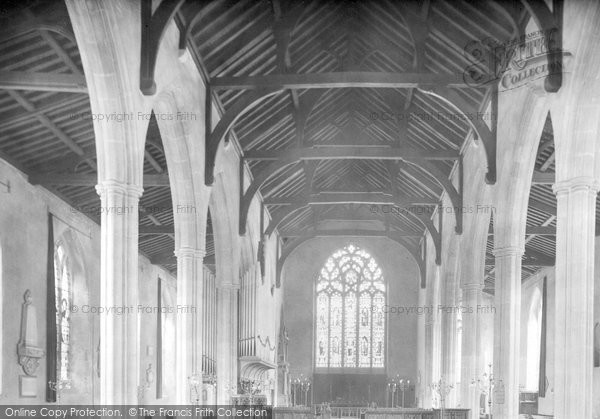 Photo of North Walsham, the Church interior 1921, ref. 70942