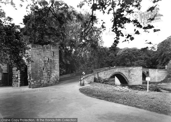 Photo of Warkworth, the Bridge and Tower c1960, ref. W391032