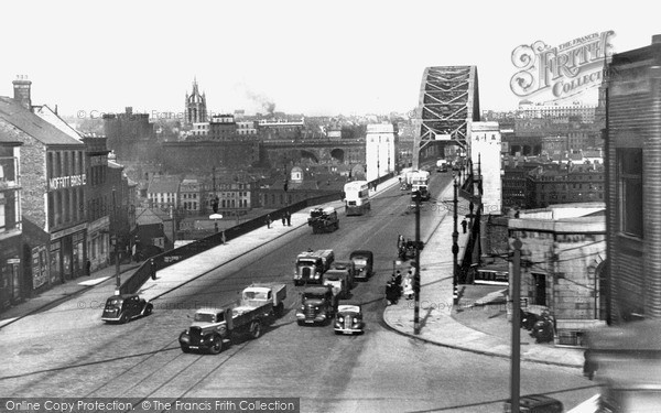 Photo of Newcastle Upon Tyne, approach to Tyne Bridge c1955, ref. N16002