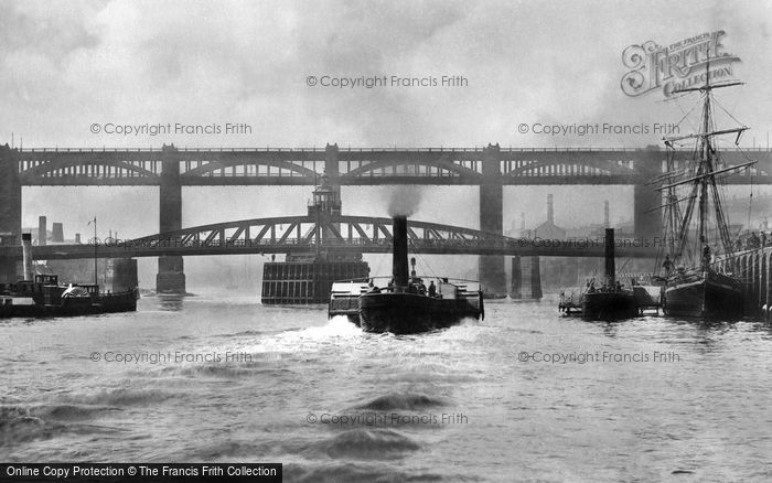 Photo of Newcastle Upon Tyne, High Level and Swing Bridge 1890, ref. N16311