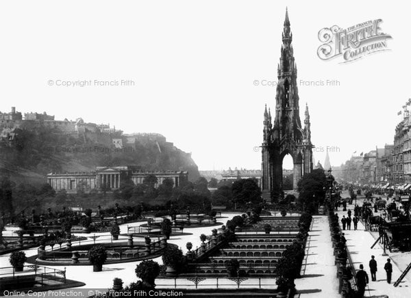 Photo of Edinburgh, Castle and Scott Monument, Princes Street 1897, ref. 39112A